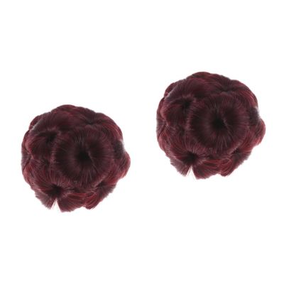 balacoo 2pcs Synthetic Hair Updo Clip Flower Hair Clips Bun Fixator Women Ladies Wine