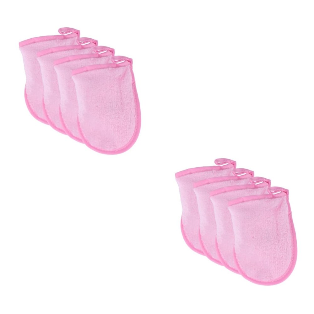balacoo 8pcs Face Cleaning Gloves Makeup Removal Puff Makeup Remover Luxurious Powder