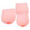 3pcs Makeup Brush Case Make up Lip Brush Cover Cap Brush Protection Covers Travel Lipstick, Pink, 5.8x5cm view 1