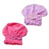Ipetboom 2pcs Adorable Bow Hair Drying Caps Quick Drying Soft Absorbent Microfiber Towels for Women for Makeup Bath Yoga Travel Purple Watermelon Red view 1