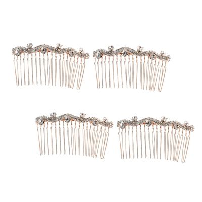 Angoily 4pcs Elegant Bang Comb Creative Headwear Rhinestone Hair Insert Comb Hair Accessories for Wedding Banquet