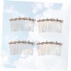 Angoily 4pcs Elegant Bang Comb Creative Headwear Rhinestone Hair Insert Comb Hair Accessories for Wedding Banquet view 2