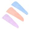 Angoily 3pcs Coral Fleece Drying Hair Towel Set for Women Quick Absorbent Shower Cap Towels Purple and Sky Blue for Hair Care and Spa Use view 1