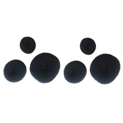 Angoily 6pcs Hair Donut Bun Maker Black Sponge Hair Styling Tools for Elegant Ballerina Buns for Dance and Daily Use