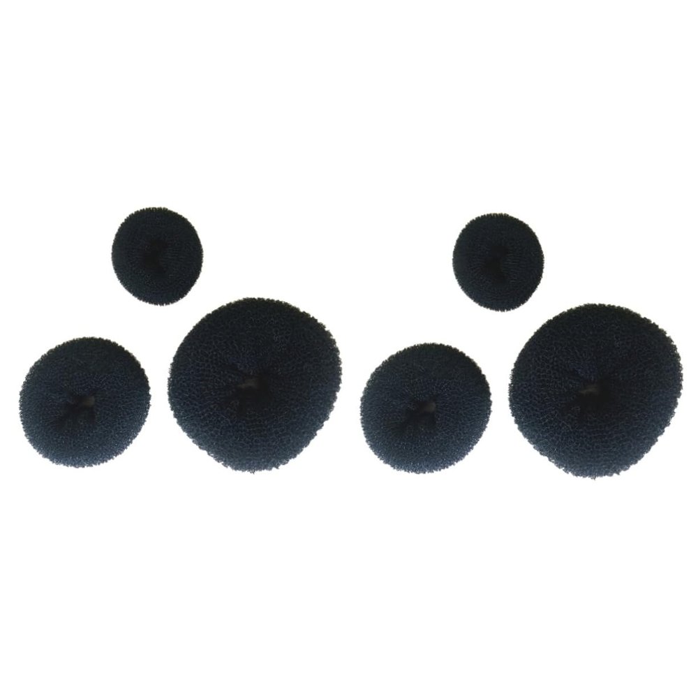 Angoily 6pcs Hair Donut Bun Maker Black Sponge Hair Styling Tools for Elegant Ballerina Buns for Dance and Daily Use