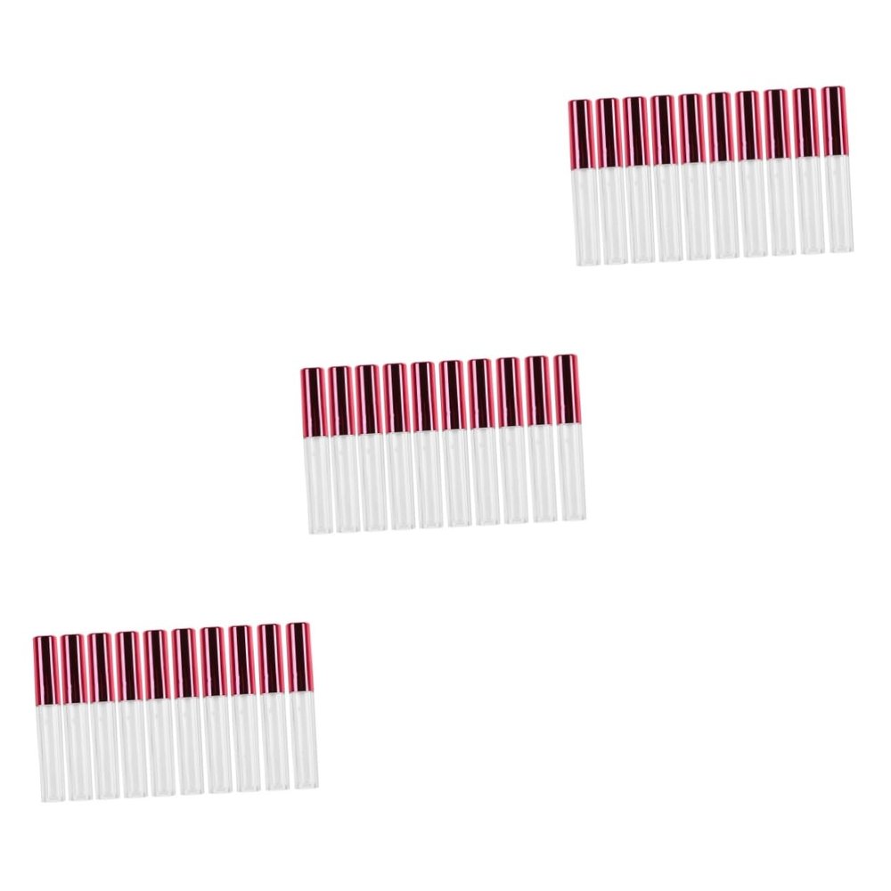 Angoily 30pcs Refillable Plastic Lip Gloss Tube High-grade Transparent Lip Tube Red Lid for Travel and Storage Lightweight Leak Packaging for Lipsticks and Glaze