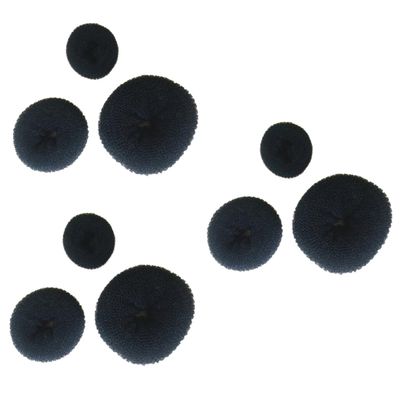 Angoily 9pcs Black Donut Hair Bun Maker Set Easy Use Sponge Styling Tools for Neat Ballerina Buns for Dance and