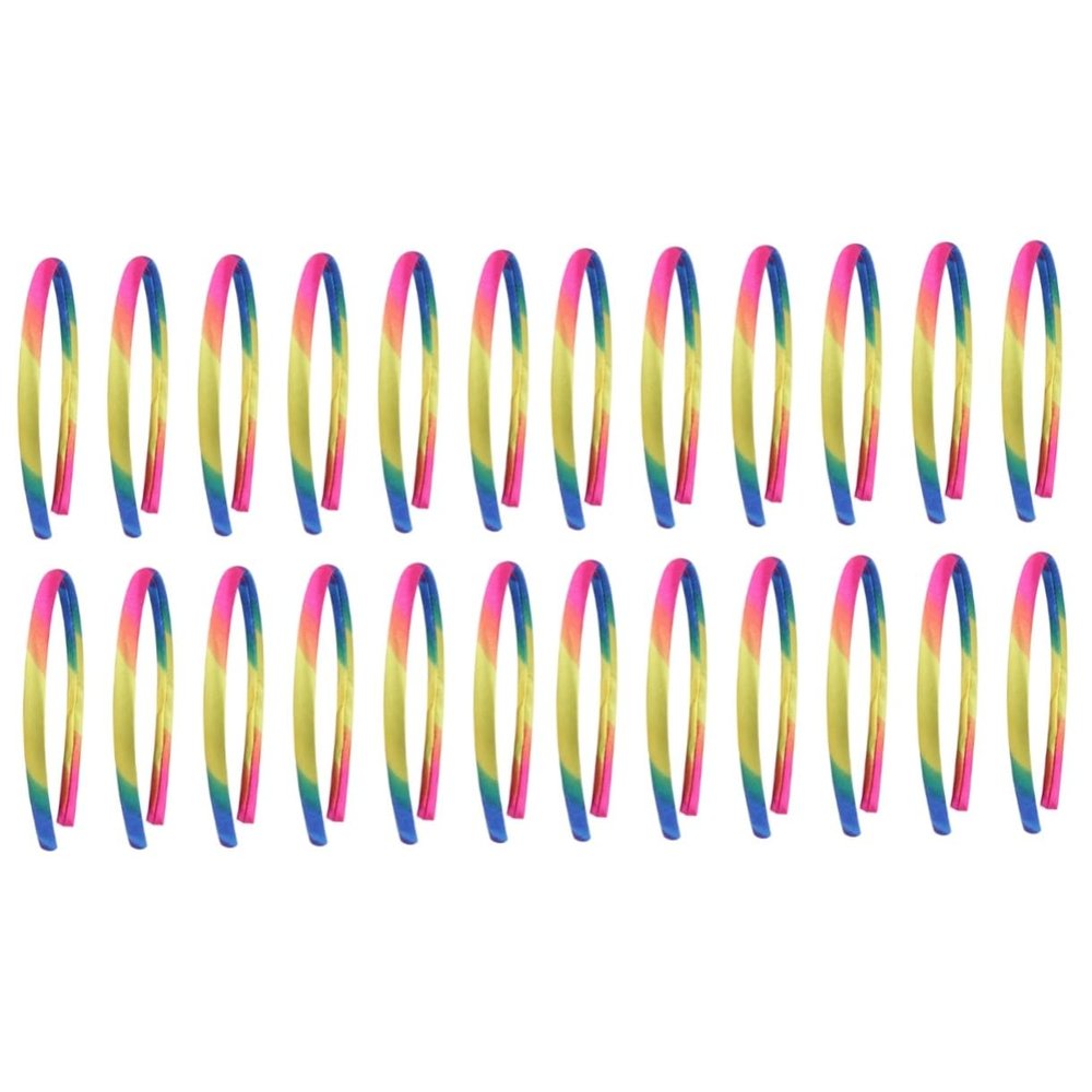 Angoily 24pcs Girls Hair Headbands Boys and Girls Hair Clasps Rainbow Hoop Soft and Comfortable Bands for Boy