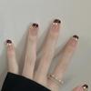 NALoRa Handmade Wearing Armor Rich and Noble Thousand Gold Explosive Sparkling Champagne Broken Diamond Red French New Year Nail (Size : XS) view 2