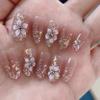 Handmade Armor Wearing High Grade Explosive Flash Illusion Ice Flower False Nail Patch Finished Detachable Nail Beauty (Size : A, Color : L) view 3
