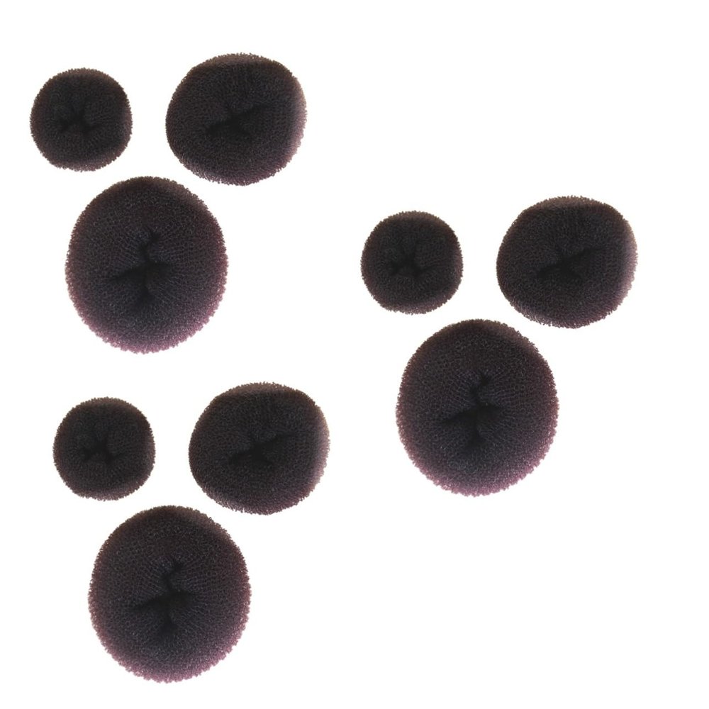 Angoily 9pcs Coffee Hair Donut Bun Maker Hair Styling Tools for Neat Ballerina Updos No Damage for Boys and Girls Adults for Dance and