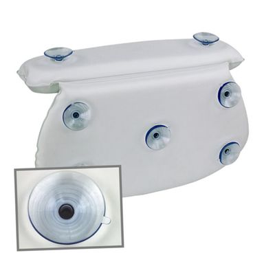 Angoily Sponge Bath Tub Pillow White Bathing Pillow for Tub 7 Suction Cups Spa Pillow for Neck and Support