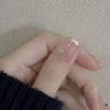 Handmade Nail Wearing Simple and Gentle Style, Naked Color Nail Magic Mirror Powder, French Style, Whitening False Nail Patch (Size : L) view 2