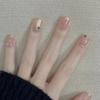 Handmade Nail Wearing Simple and Gentle Style, Naked Color Nail Magic Mirror Powder, French Style, Whitening False Nail Patch (Size : M) view 3