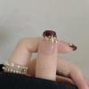 NALoRa Handmade Wearing Armor Rich and Noble Thousand Gold Explosive Sparkling Champagne Broken Diamond Red French New Year Nail (Size : S) view 1