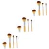 Angoily 3sets Cosmetics Brush Set Bamboo Handle Nylon Bristles Foundation Blush Eyeshadow Brush Kit Ideal for 4pcs*3 view 1