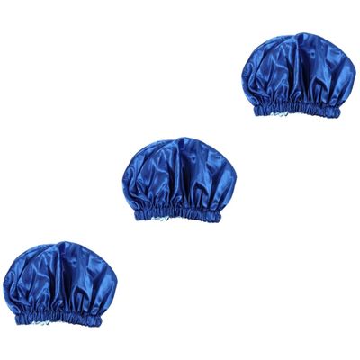 Angoily 3pcs Elastic Women Night Sleeping Care Spa Hat Sleep Hat Hair Wrap Care Sleep Cap Double Layer