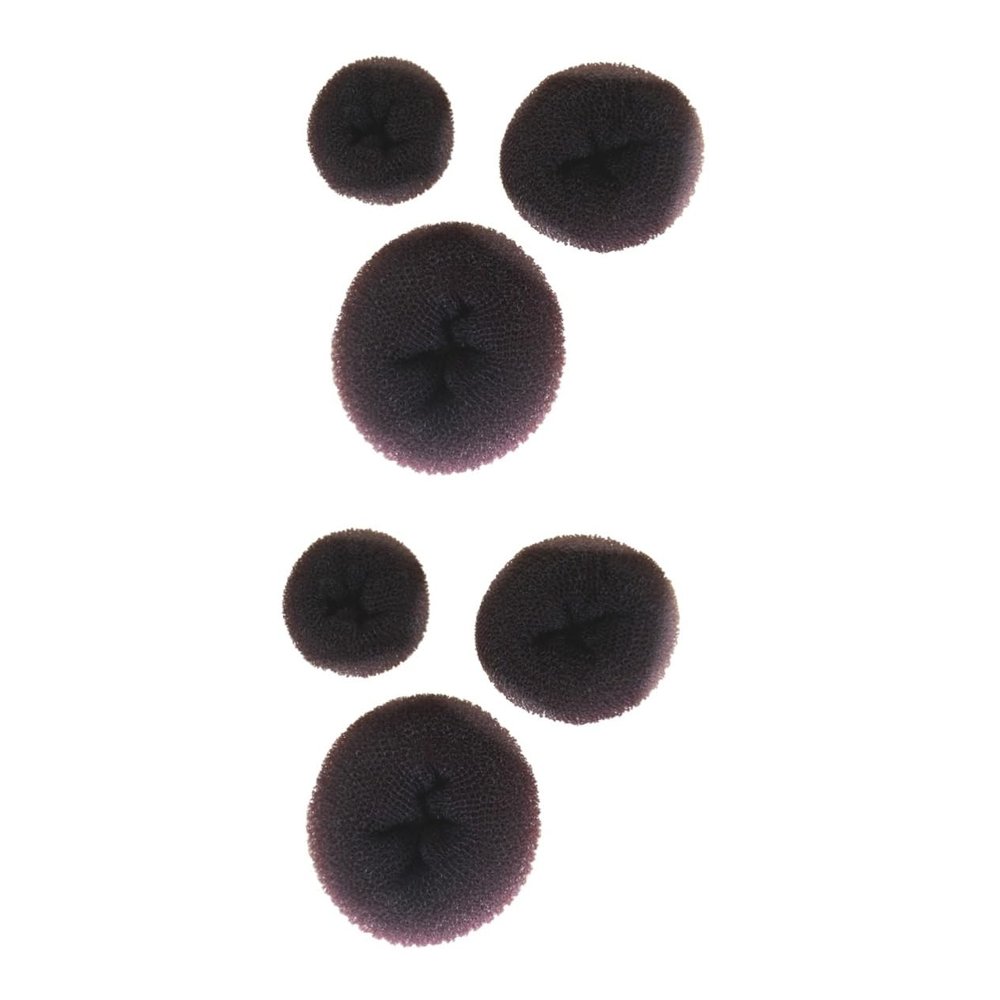 Angoily 6pcs Coffee Hair Donut Bun Maker Hair Styling Tool for Elegant Buns Easy to Use for Ballet Dance for Boys and Girls Adults