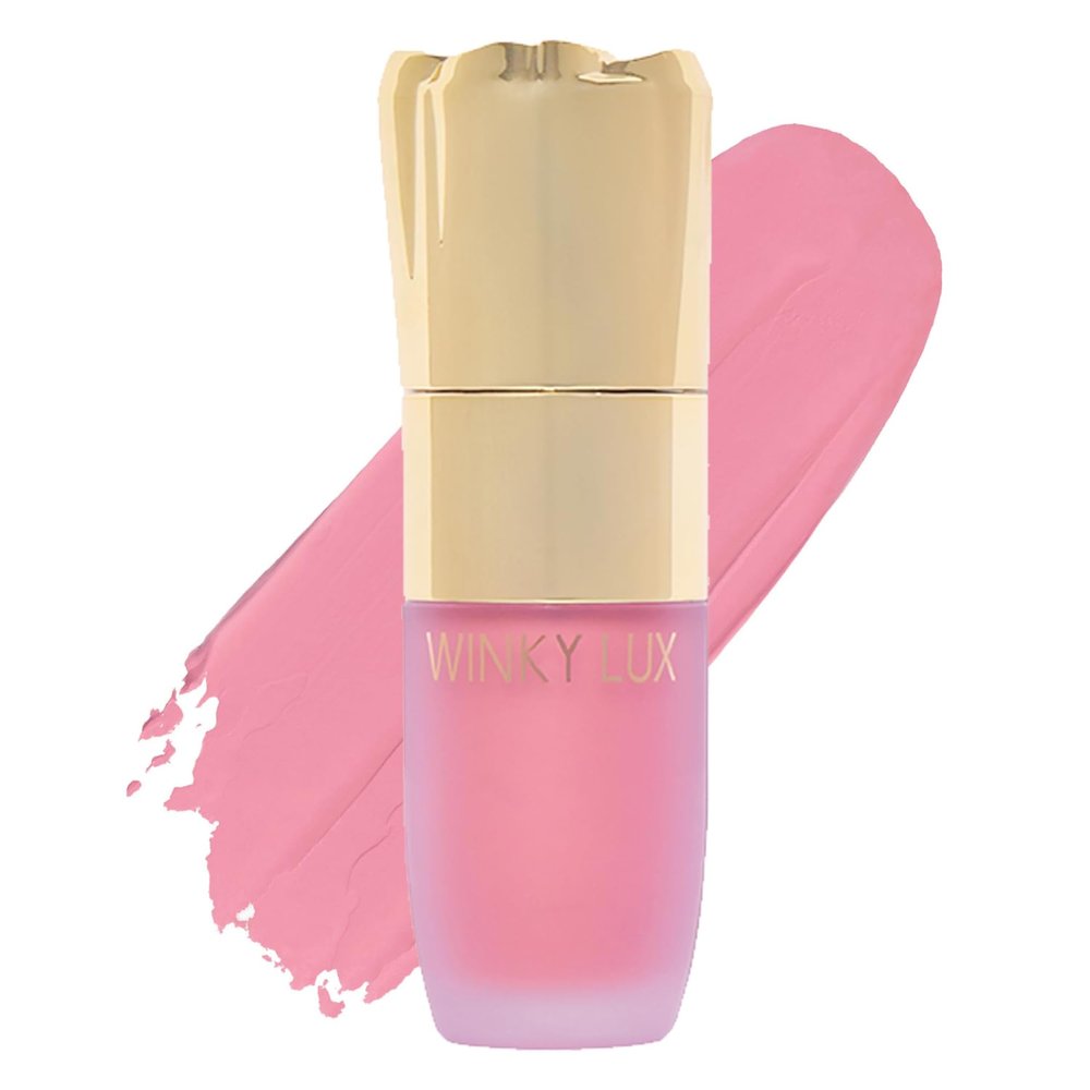Winky Lux Cheeky Rose Liquid Blush  Gel-Cream with Buildable Color, Lightweight Velvet Finish, Long-Lasting Cool Pink Shade, Lovely