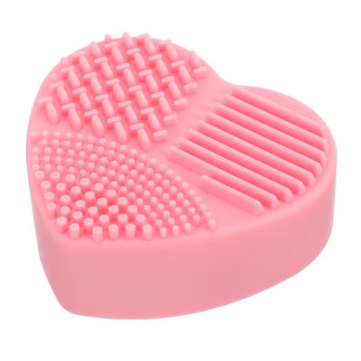 balacoo 2pcs Heart Shaped Brush Cleaner Makeup Sponge Holder Case Dry Wet Dual Use Quick Clean Travel-sized Cosmetics Case