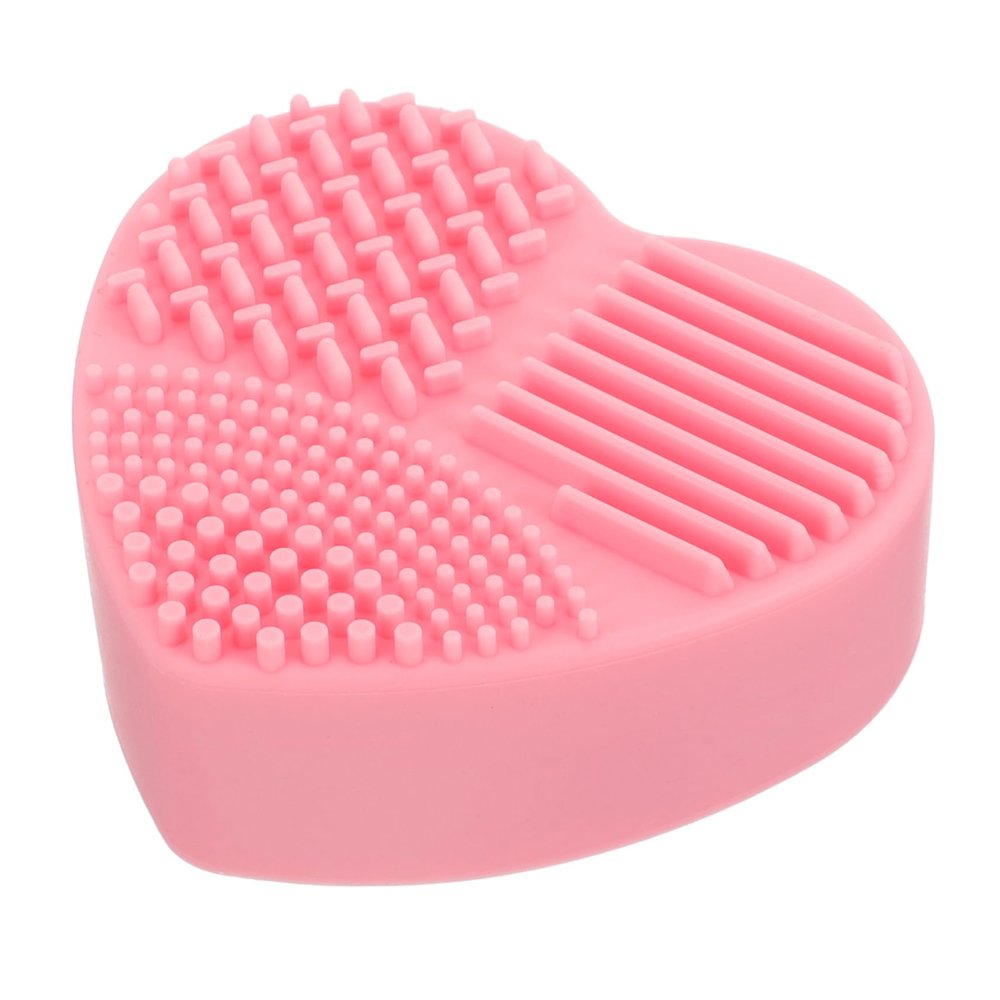 balacoo 2pcs Heart Shaped Brush Cleaner Makeup Sponge Holder Case Dry Wet Dual Use Quick Clean Travel-sized Cosmetics Case