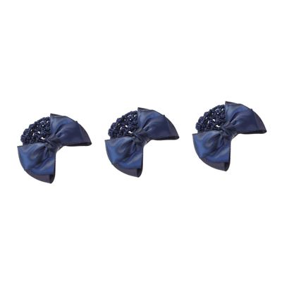 Angoily 3pcs Elastic Bun Bow Headdress Hair Net Clip for Women Elegant Hair Decoration for Office Parties and Dates High Elasticity Mesh Design for Dance and Daily Wear