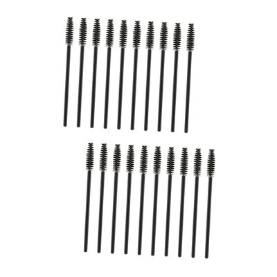 Angoily 100pcs Silicone Handle Bristle Brush Eyelash Curler Lash Applicator Tool Eyelashes Makeup Brushes