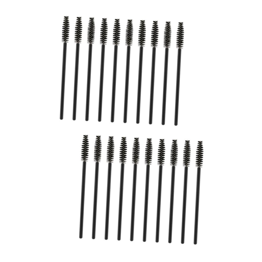 Angoily 100pcs Silicone Handle Bristle Brush Eyelash Curler Lash Applicator Tool Eyelashes Makeup Brushes
