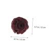 balacoo 3pcs Flower Design Synthetic Hair Updo Clip Jaw Clip for Women Hair Bun Fixator for Elegant Styles for Special Occasions Wine view 4