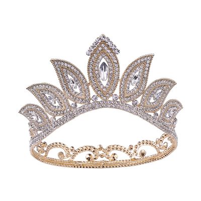 balacoo 1pc Round Crown Hair Accessory Rhinestone Inlay for Brides Elegant Design for Weddings Parties and Special Occasions
