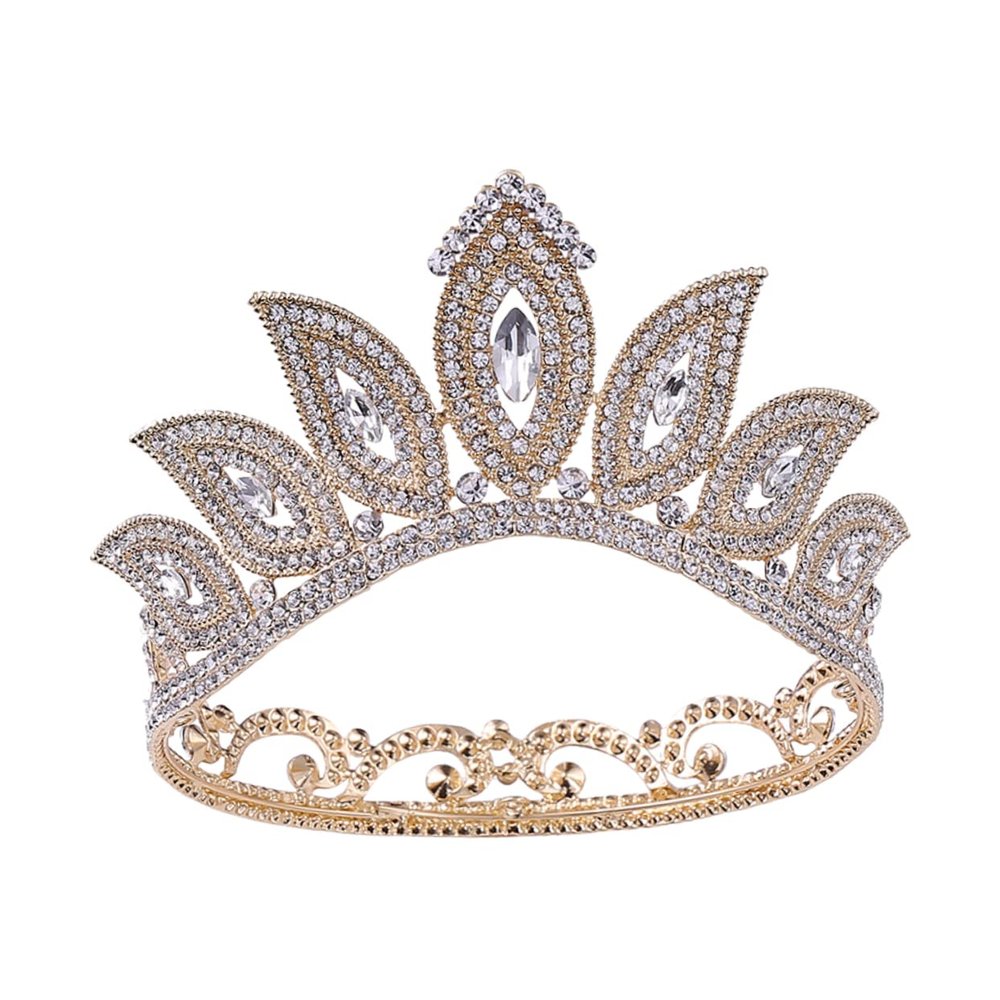 balacoo 1pc Round Crown Hair Accessory Rhinestone Inlay for Brides Elegant Design for Weddings Parties and Special Occasions