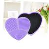 balacoo 2pcs Quick Clean Makeup Sponge Case Eye Shadow Brush Cleaning Box Silicone Heart Shaped Box view 3
