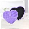 balacoo 2pcs Quick Clean Makeup Sponge Case Eye Shadow Brush Cleaning Box Silicone Heart Shaped Box view 4