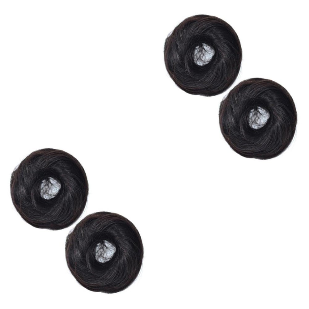 Ipetboom 4pcs Hair Bun Extension Scrunchies Hair Modelling Tool for Messy Buns Natural Chignon for Parties Weddings Daily Wear