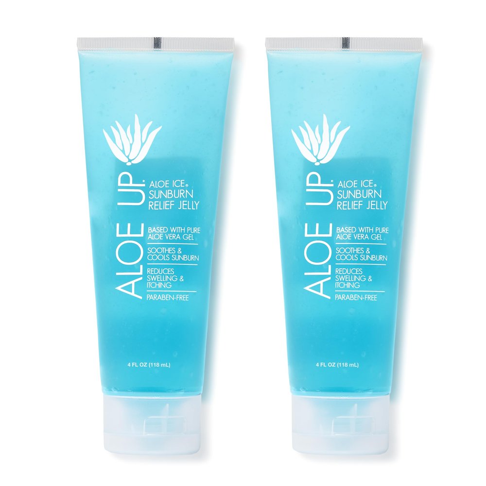 ALOE UP Ice Sunburn Relief Jelly - Pure Aloe Vera Gel Sunburn Relief for Adults & Kids, Aloe Vera Gel Face & Body, Natural Cruelty-Free Aloe Gel, Aloe Vera Gel Skin Lotion - 4 Oz (2pack)