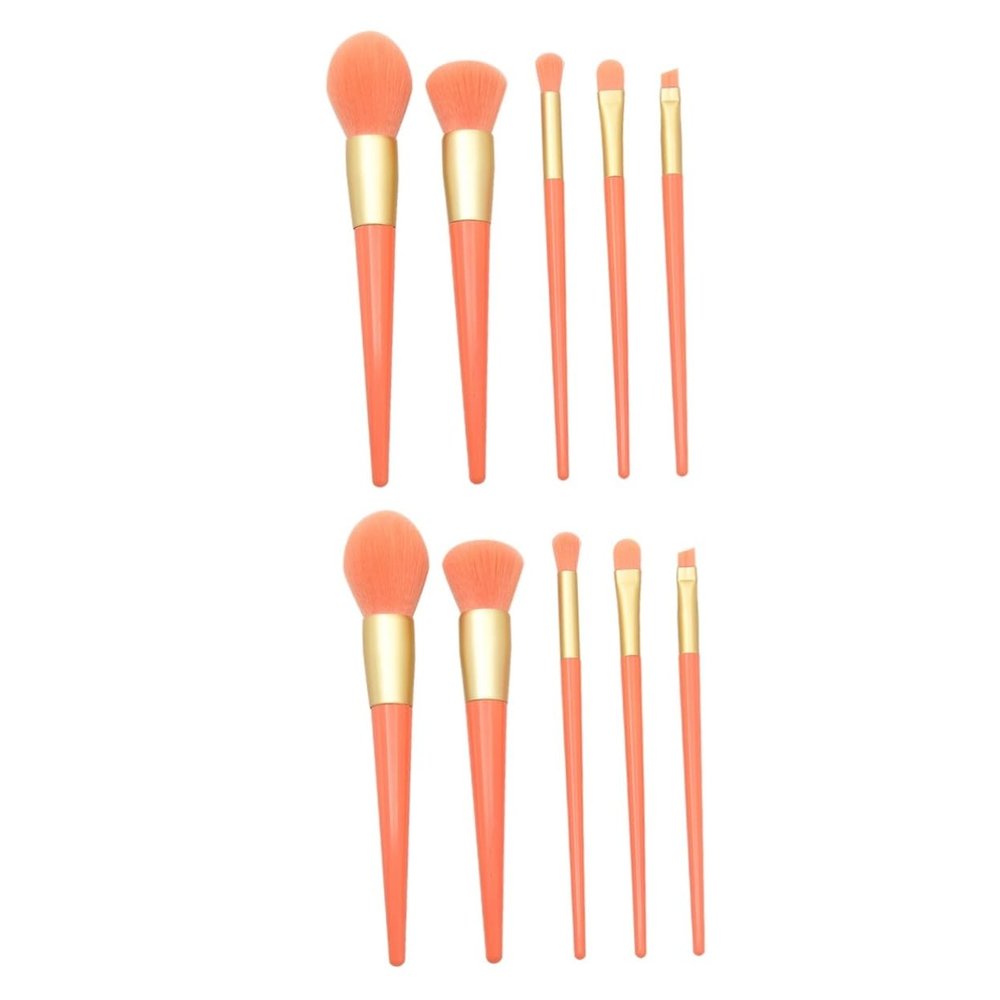 minkissy 10pcs Portable Cosmetic Cone Shape Plastic Handle Makeup Tools Set Makeup Kit for Women Brush Set Beauty for Travel