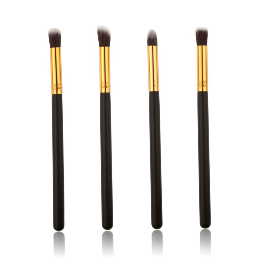 Housoutil 4pcs Eyeshadow Makeup Brush Set Soft Horse Hair Blending Tool for Eye Lip Blush and Foundation Portable for Travel