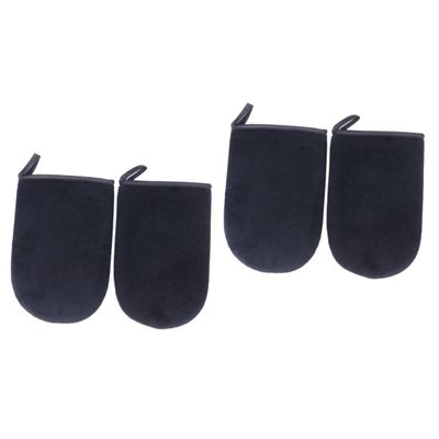 FOMIYES 4pcs Self Tanning Mitts Black Tanning Applicators Reusable and Machine Washable Comfortable and Easy to Use Natural Finish