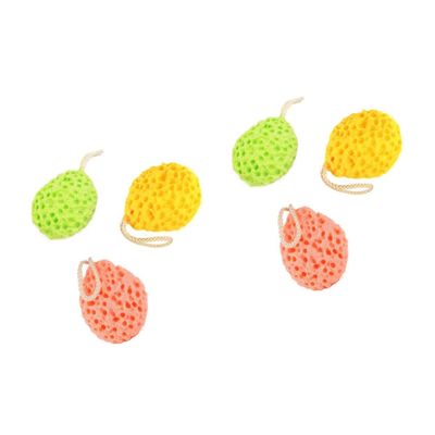 Angoily 6pcs Exfoliating Body Sponge Bath Ball Shower Ball Natural Sponges for Bathing Soft Comfortable Cleansing