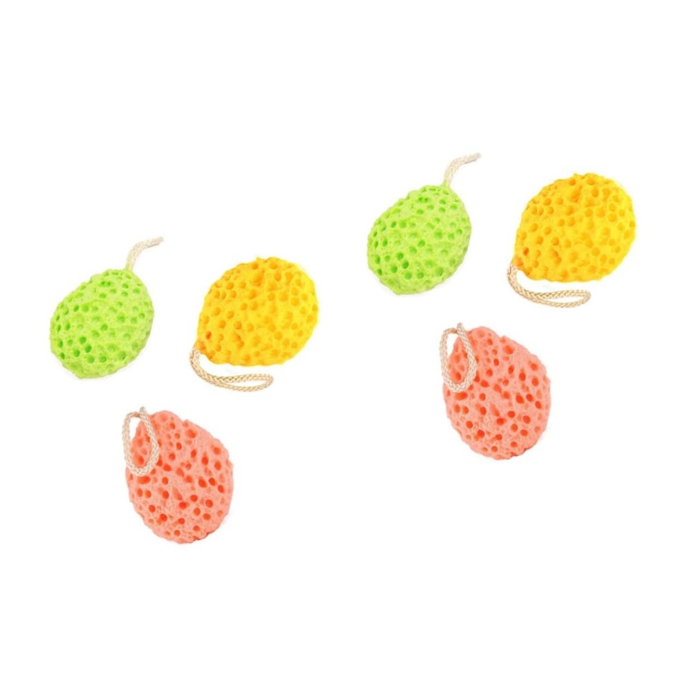 Angoily 6pcs Exfoliating Body Sponge Bath Ball Shower Ball Natural Sponges for Bathing Soft Comfortable Cleansing