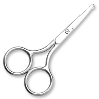 FEITA Small Nose Hair Scissors, Round Tip Design - Men's Grooming Scissors for Facial Safety, Beauty Use for Woman, Makeup, Eyebrow, Lashes, Mustache