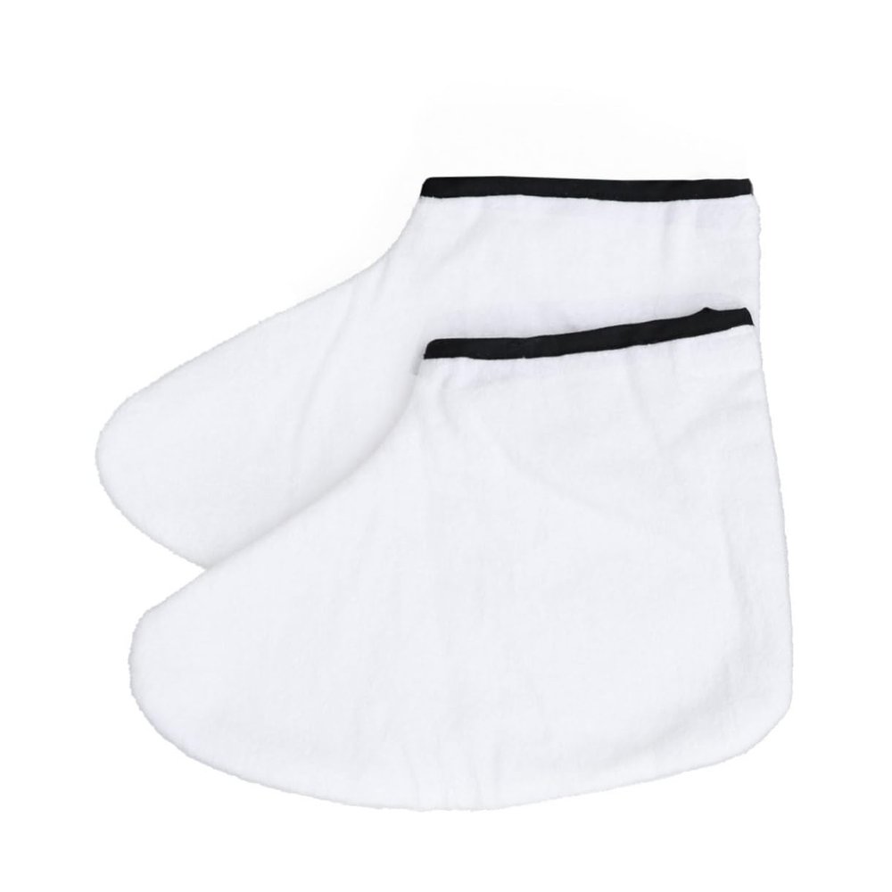 Housoutil 1pair Wax Cover Thin Moisturizing Foot Strap for Heat Therapy White Insulated Cotton for Spa and Home Use Moisture Absorption Paraffin Wax