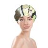 Afternoon Tea Print Shower Cap, Bath Shower Caps for Women Long Hair, Double Layer Waterproof Bathing Shower Hat view 3