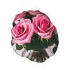 Pink Roses Print Shower Cap, Bath Shower Caps for Women Long Hair, Double Layer Waterproof Bathing Shower Hat view 2