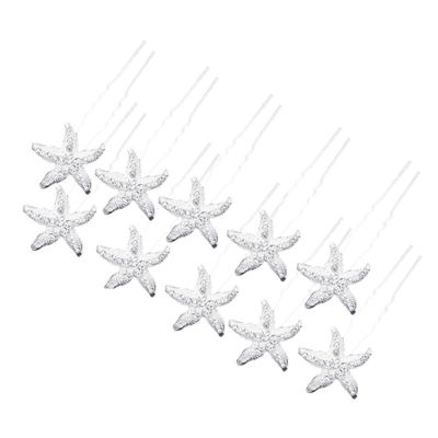 FOMIYES 10pcs Rhinestone Star Fish Hairpin for Wedding Hair Accessories Elegant Bridal Hair Clips for Women and Girls for Special Occasions and Parties