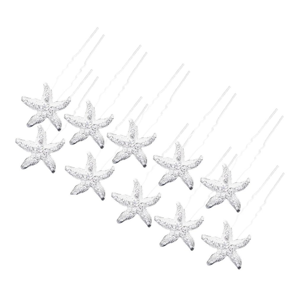 FOMIYES 10pcs Rhinestone Star Fish Hairpin for Wedding Hair Accessories Elegant Bridal Hair Clips for Women and Girls for Special Occasions and Parties