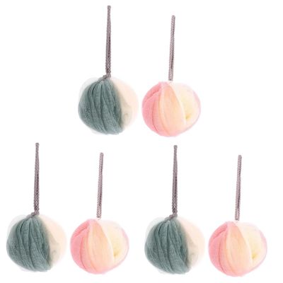 Angoily 6pcs Shower Ball Bath Scrubber Bath Foaming Sponge String Exfoliating Body Scrub Brush Creative Design for Skin Care