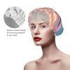 Airplane in The Evening Lights Print Shower Cap, Bath Shower Caps for Women Long Hair, Double Layer Waterproof Bathing Shower Hat view 4