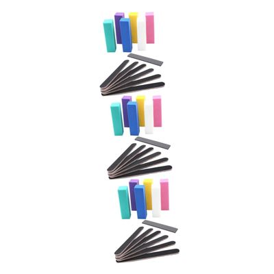 Housoutil 39pcs Nail Buffers Set Includes Sanding Blocks Black Polishing Strips Grey Polishing Strip Essential Nail File Tools for Manicure and Art Suitable for Natural False