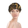 Ancient Egyptian Hieroglyph Print Shower Cap, Bath Shower Caps for Women Long Hair, Double Layer Waterproof Bathing Shower Hat view 3